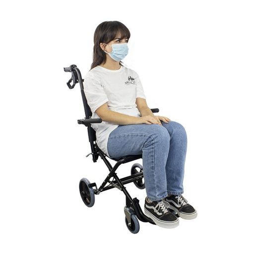 Silla de ruedas para tránsito Plegable de Aluminio negro Saturno
