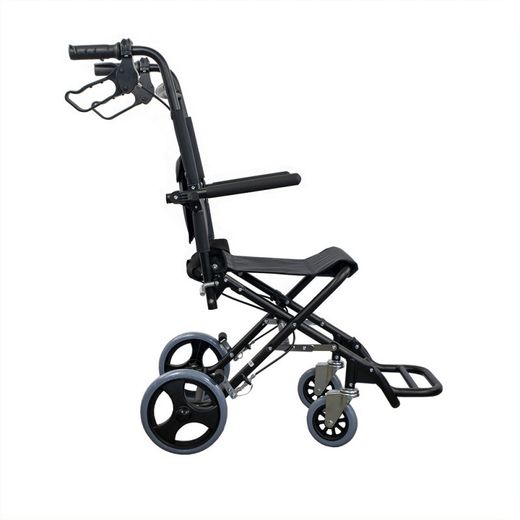 Silla de ruedas para tránsito Plegable de Aluminio negro Saturno