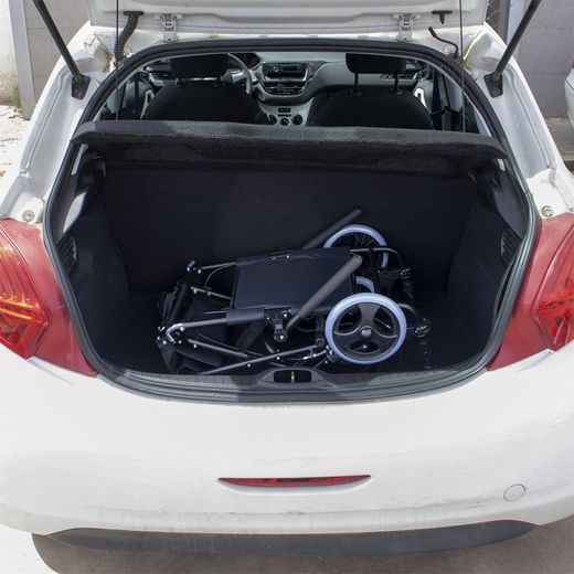Silla de ruedas para tránsito Plegable de Aluminio negro Saturno