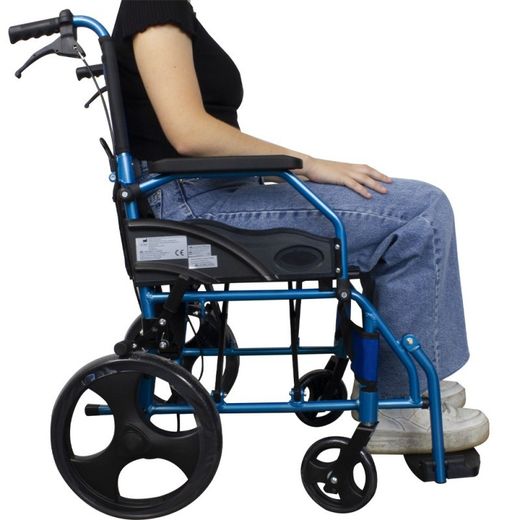 Silla de ruedas, Plegable de Aluminio Freno en manetas Pirámide