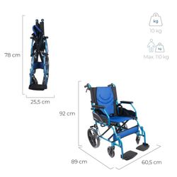 Silla de ruedas, Plegable de Aluminio Freno en manetas Pirámide