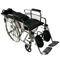Silla de ruedas plegable ,Respaldo reclinable ,Elevador de piernas y reposacabeza