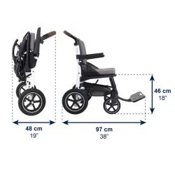 Silla de Ruedas Plegable y Ligera, Ruedas Transporte Kmina Pro