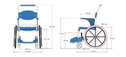 Silla para baño y WC autopropulsable Moem.