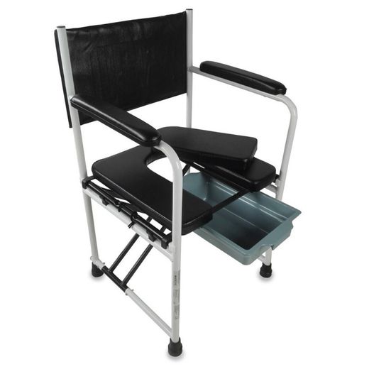 Silla WC inodoro, Plegable ,Con tapa ,acero cromado Ebro