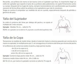 Sujetador mastectomia y protesis mama mirabelle