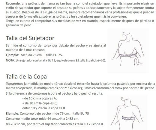 Sujetador mastectomia y protesis mama mirabelle