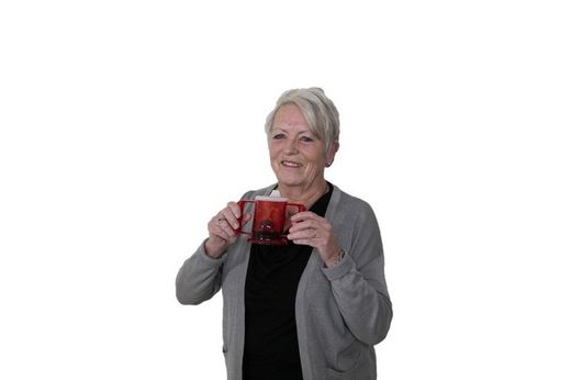 Taza handycup con tapa. Rojo