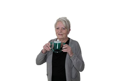 Taza handycup con tapa. Verde