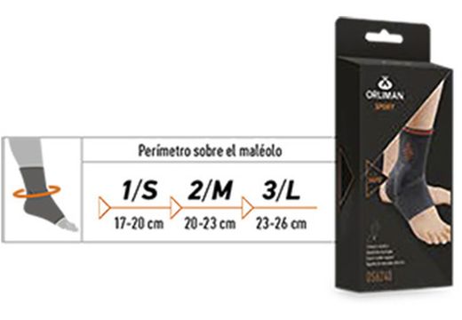 Tobillera elástica con almohadillas de gel Orliman OS6240