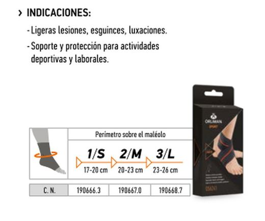 Tobillera elástica graduable