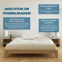 Topper sobrecolchón Confort ,Dos caras  Alto 5cm de  Lino natural de Vicosoft transpirable